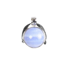 Blue Chalcedony Silver Pendant