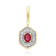 18K Red Beryl Gold Pendant