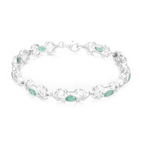 Zambian Emerald Silver Bracelet