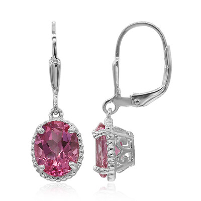 Hot Pink Mystic Topaz Silver Earrings