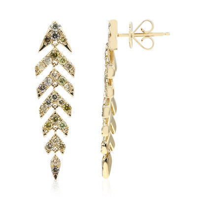 14K SI2 Fancy Diamond Gold Earrings (CIRARI)