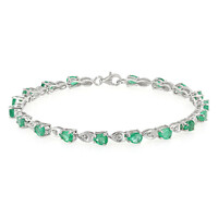 Zambian Emerald Silver Bracelet