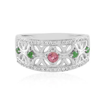 Nigerian Pink Tourmaline Silver Ring