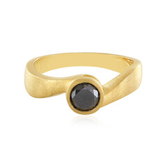 Black Diamond Silver Ring