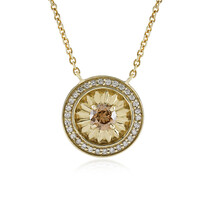 9K I2 Champagne Diamond Gold Necklace (de Melo)