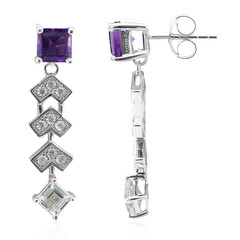 Siberian Amethyst Silver Earrings