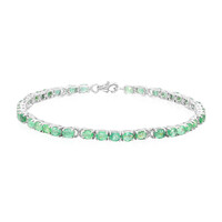 Zambian Emerald Silver Bracelet