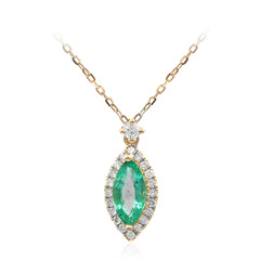 10K AAA Zambian Emerald Gold Necklace