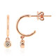 9K SI1 Argyle Rose De France Diamond Gold Earrings (Annette)