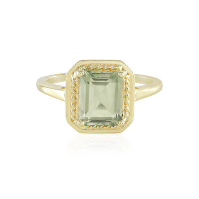 Green Amethyst Silver Ring