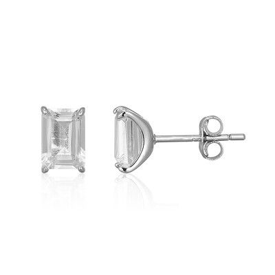 White Topaz Silver Earrings