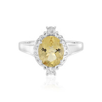 Yellow Beryl Silver Ring