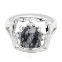 Snowflake Obsidian Silver Ring