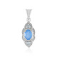 Blue Chalcedony Silver Pendant