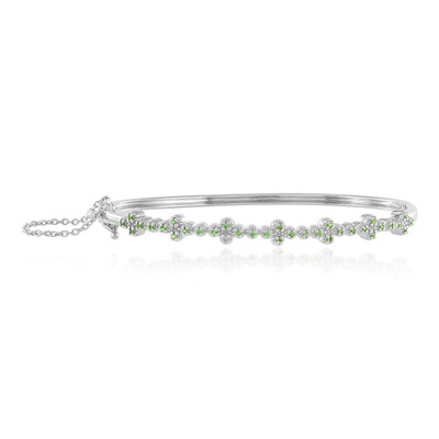 Tsavorite Silver Bangle