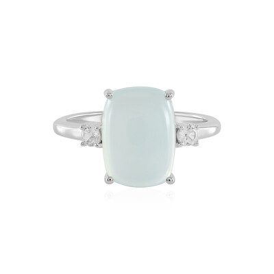 Aqua Chalcedony Silver Ring