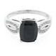 Black Spinel Silver Ring