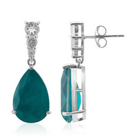 Blue Green Quartz Silver Earrings