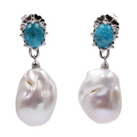 Freshwater pearl Silver Earrings (Dallas Prince Designs)