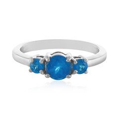 Neon Blue Apatite Silver Ring