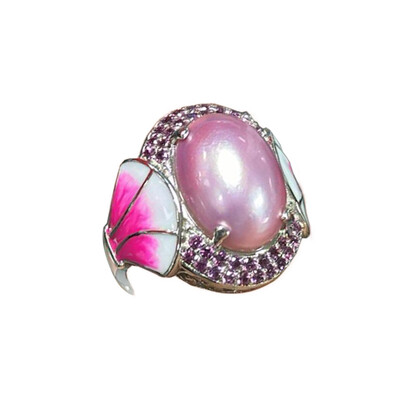 Mabe Pearl Silver Ring (Dallas Prince Designs)