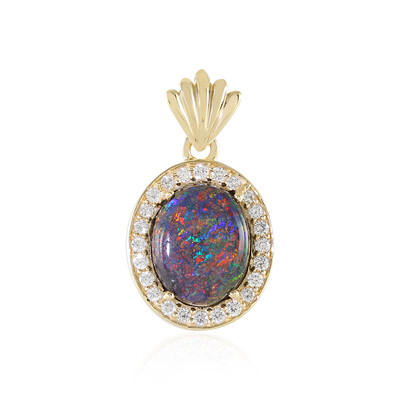 14K Andamooka matrix opal Gold Pendant (AMAYANI)