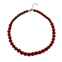 Red Agate Silver Necklace