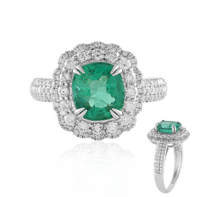 18K AAA Zambian Emerald Gold Ring (de Melo)