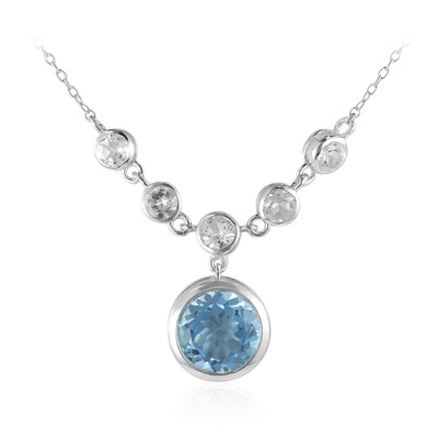 Sky Blue Topaz Silver Necklace