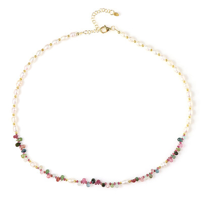 Fancy Tourmaline Silver Necklace (Riya)