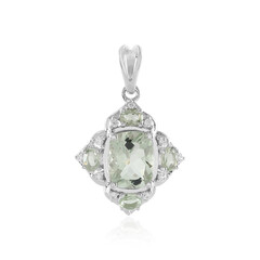 Green Amethyst Silver Pendant