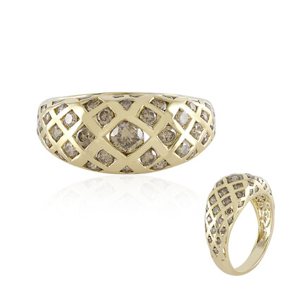 9K I2 Champagne Diamond Gold Ring (de Melo)