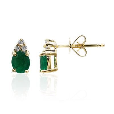 14K AAA Zambian Emerald Gold Earrings (CIRARI)