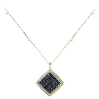 14K Ceylon Blue Sapphire Gold Necklace (CIRARI)