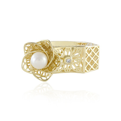 9K White Freshwater Pearl Gold Ring (Ornaments by de Melo)