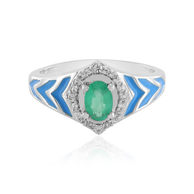 Colombian Emerald Silver Ring