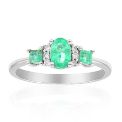 10K AAA Zambian Emerald Gold Ring