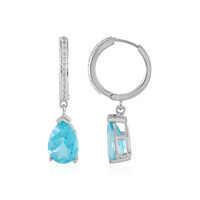 Paraiba Color Topaz Silver Earrings