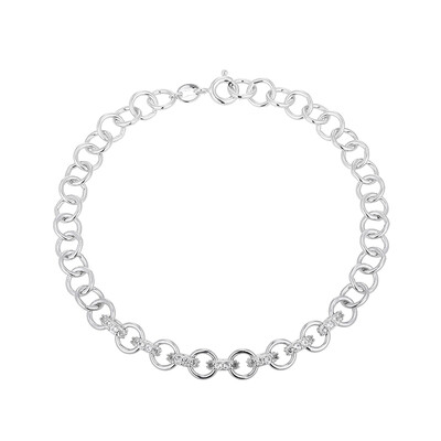 White Topaz Silver Bracelet