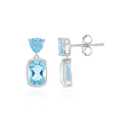 Swiss Blue Topaz Silver Earrings