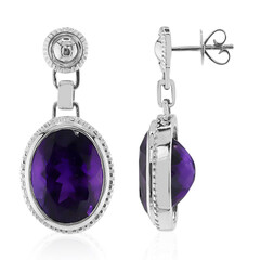 Zambian Amethyst Silver Earrings (Pallanova)