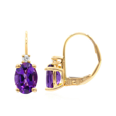 10K Amethyst Gold Earrings