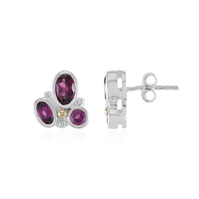 Rhodolite Silver Earrings (Granulieren)