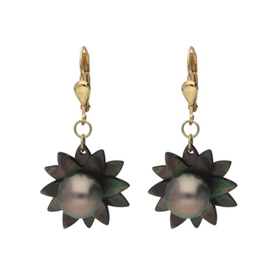 9K Mother of Pearl Gold Earrings