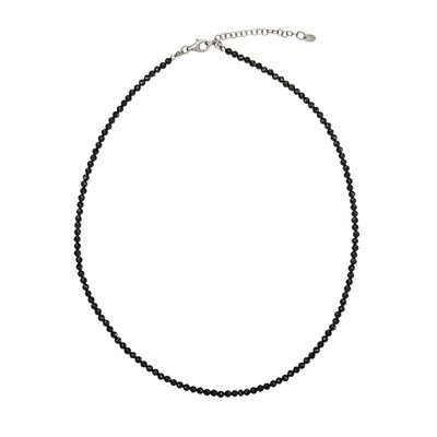 Black Spinel Silver Necklace