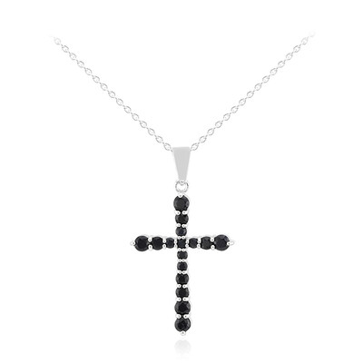 Black Sapphire Silver Necklace