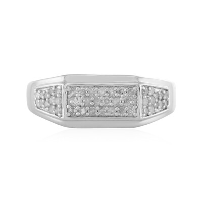 I2 (I) Diamond Silver Ring