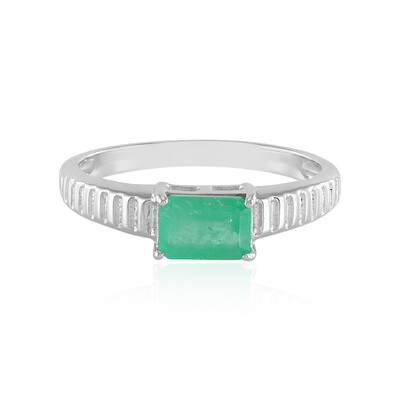 Russian Emerald Silver Ring