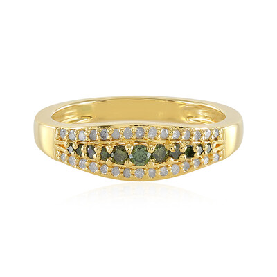 I3 Green Diamond Silver Ring