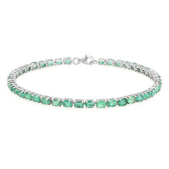 Zambian Emerald Silver Bracelet